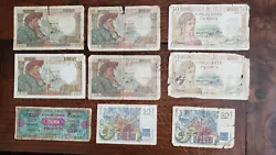 France billets 50 francs années 1939, 1940, 1941,1944 et 1949. Service de livraison : Lettre Suivie