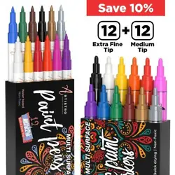 ★ TONS OF COLORS: Get 24 acrylic paint pens in bundle set and save 10%! ★ PREMIUM QUALITY & ELEGANT DESIGN....