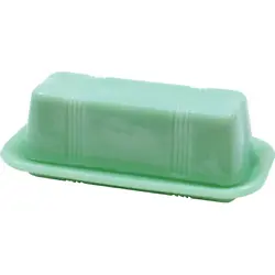 A nod to the nostalgic, TableCrafts jadeite glass collection butter dish adds charm to your counter or tabletop....