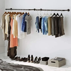 Set of 2 Heavy Duty Wall Mounted Closet Rods Detachable Clothes Rack Garment Bar.
