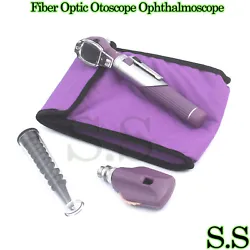 Professional Fiber Optic Mini Otoscope + Opthalmoscope ( PURPLE). Set Detail.