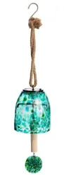 Hang from a sunny porch, tree or hook; integrated solar panel lights the glass bell up at night. Jute hanging rope with...