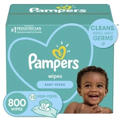 A trusted clean, Pampers Baby Wipes clean and wipe away germs with our beloved Baby Fresh scent for a refreshing clean....