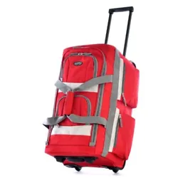 Olympia 8-Pocket Rolling Duffel Bag Collection Red 22