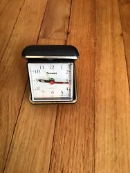 Vintage Advance Travel Alarm Clock Quartz Movement Black Case.