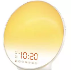 【Analog Sunrise Wake Up Alarm Clock】This digital alarm clock is suitable for everyone. The warm light provides you...
