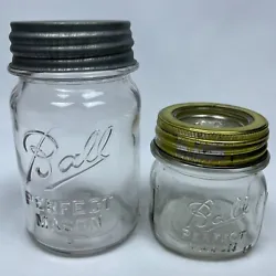 The half pint jar is a little less common with the mold number on the front. The pint jar is the less common variant...