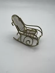 Vintage Metal Rocking Chair for Doll House Gold Metal.