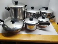 Selling two 12-piece sets that include one frying pan (9 or 12 in), 1 6qt pot, 1 4qt pot, 1 2 qt pot, and two 1 qt...