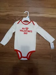 Carters Baby My First Valentines Day Long Sleeved Bodysuit Size 12 M NWT ❤.