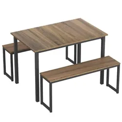 Upgrade your dining area with this elegant Homooi Dining Table Set that includes a rectangular table and two matching...