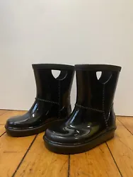 KIDS TODDLER SIZE 6 BLACK UGG RAHJEE RUBBER RAIN BOOTS. Only worn once!
