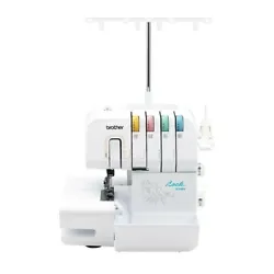 This machine allows you to work with three or four threads, with 1-needle 3-thread, or 2-needle 4-thread options....