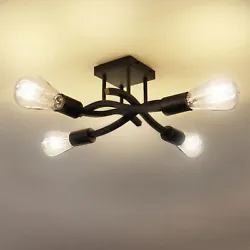 【Provide Retro Charm】This semi-recessed ceiling ceiling light gives you a retro and stylish feel to create the...