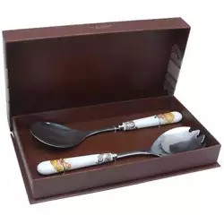 Spode Woodland (2 Piece) Salad Set with Stainless Bowl Multicolor.