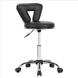 This sleek salon stool with wheels and a backrest can be a good choice. Five smooth-rolling wheels can be rolled in any...