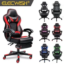 This swivel computer gaming chair can recline at about 150 degrees angle, it can auto tilt back, and also can be locked...