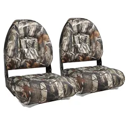 NORTHCAPTAIN Deluxe Camo High Back Folding Boat Seat(2 Seats),Stainless Steel Screws Included. DESIGN:high-back boat...