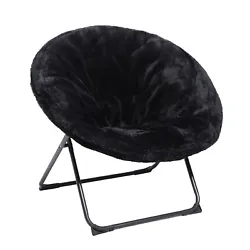 Ubon Super Soft Oversized Moon Chairs for Adults Comfy Portable Folding Saucer Chair Faux-Fur Lounge Chair for Bedroom...