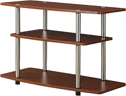 Optimize your space with the Designs2Go No Tools 3 Tier TV Stand from Convenience Concepts. Assembling this stand is...