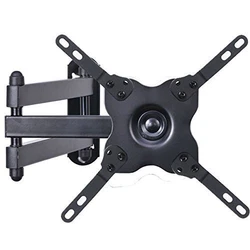Adjustable +/-5 degrees tilt; 180 degrees swivel and 360 degrees rotate. Retracts to 2.2