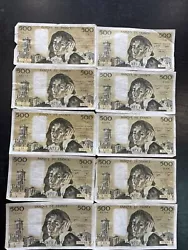 Lot De 10 Billets De 500 Francs Pascal.