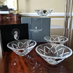 Deep wedge cuts surround each bowl. Waterford Crystal ~. Have other Waterford listed. Will arrive in the original box...