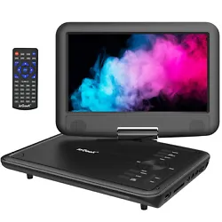 CU-101 10.5” portable DVD player can swivel its screen for 270° rotation and 180° flip, allows you get the perfect...