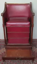 It was brilliantly redone in a very nice red leather with brass tacts. Bay Colony Antiques is a dedicated group of New...