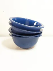 Vintage PYREX #322 Cobalt Blue Glass Mixing Bowl 1 L Clear Spiral Bottom  set of 4.  Used condition with some...