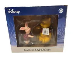 DISNEY Winnie the Pooh and Piglet Magnetic Hugging Salt and Pepper Shakers