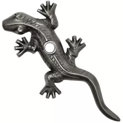SOLID BRASS LARGE LIZARD IN PEWTER, OIL RUBBED, BLACK FINISHES.