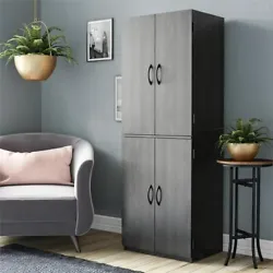 Update any favorite space using this Storage Cabinet. The four-door storage cabinet provides concealed storage to hide...