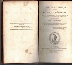PREUVES HISTORIQUES DE LA RELIGION CHRETIENNE Beauzée 1825 Livre ancien relié.