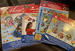 New!!Super Mario brothers party decorations.Bundle of 4 different decorations -Swirls decoration,table decoration...