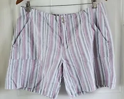 Fresh Produce cotton stripe shorts. Large side pockets.