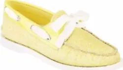 Sperry Top-Slider Boat Shoes. Yellow Glitter.