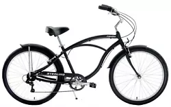 Aluminum Sterling CoastLine 7 Speed Cruiser Bikes. Handlebars Aluminum Alloy Cruiser Wide Sweep / Comfort Hi-Rise....