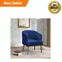 Made from sturdy, durable wood, this padded accent chair has a barrel silhouette featuring a curved back accented with...