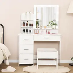 Let you have a neat and tidy desktop. 💄Vanity Set with Charging Station: No USB ports to power the vanity mirror...
