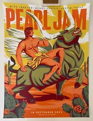 Pearl Jam Austin 2023 N1 Poster Justine McAllister 9/18/2023. Ships carefully rolled in paper, in tube purchased at the...