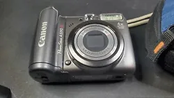 Canon PowerShot A590 IS 8.0MP Compact Digital Camera Silver W/ 1GB SD Card. Works good condition with soft case
