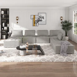 ❤️【Variable Free Combination Design】The modular sectional sofa can be freely combined, all of sections can be...