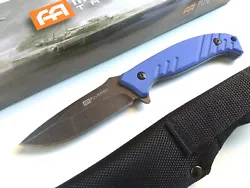 1065 Surgical Steel Blue G10 Full Tang 4mm Thick Fixed Blade Knife. 7.3 oz overall carry weight with sheath. Fixed...