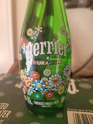 Takashi Murakami Perrier Glass Bottle 750mL Brand New - Beautiful Anime Artwork.