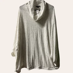 Lane Bryant Cowl Neck Poncho Top Ribbed Grey Pullover Casual -NWT Size 22/24. Very soft and cozy Poncho Cowl neck....