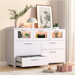 【Sufficient Storage Space】The large dressing table is equipped with 7 large and small drawers, which combines...