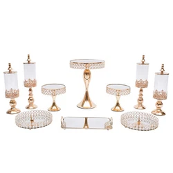 【Package Set】10pieces cake stand 1* Large cake stand with base: 11.8*H15.3 inch 2* Small cake stands with base:...