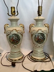 15” tall, 17” to top of light bulb socket, 22.5” including harp.