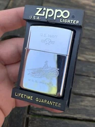 Ancien Briquet Essence Zippo Us Navy U.S.S Hornet Navire USA. Prévoir rechargement